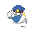 A manly beach ball Cartoon concept working as a Police officer