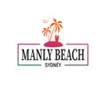 Manly Beach summer beach vacation logo sign