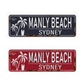 Manly Beach Sydney Australia tin rusty web sign Royalty Free Stock Photo