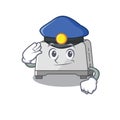 A manly bread toaster Cartoon concept working as a Police officer