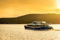 Manly Fast Ferry boat at sunset Royalty Free Stock Photo