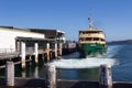 The Manly ferry Narrabeen coming to dock at Manly ferry terminal