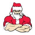 Manly Masculine Muscular Santa Claus Christmas St. Nick Vector Isolated Graphic Illustration