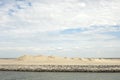 Manmade archipelago in development located in the Markermeer, the first sign of the Marker Wadden is a long finger of sand dunes