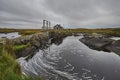 Manmade dam in a small river, ireland Royalty Free Stock Photo