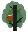 A cute nest box vector or color illustration