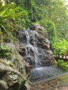 Manmade waterfall at the nature park scenery