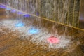 Manmade waterfall withcolorful led lights