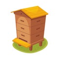 Manmade Wooden Farm Beehive Cartoon Illustration Royalty Free Stock Photo