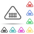 manned level multi color style icon. Simple glyph, flat vector of railway warnings icons for ui and ux, website or mobile Royalty Free Stock Photo