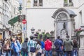 Manneken Pis, statue of a boy in Brussels, Belgium Royalty Free Stock Photo