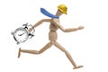 Mannequin Businessman Deadline Clock Running Isolated