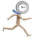 Mannequin Businessman Deadline Clock Running Isolated