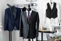 Mannequin with custom tailored jacket and shirt in atelier