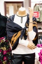 Mannequin displaying fashionable scarf