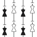 Mannequin dress sell hand drawing pattern seamless