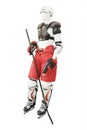 Mannequin dressed in protective clothing hockey