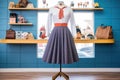 mannequin dressed in a 50s style poodle skirt Royalty Free Stock Photo