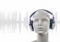 Mannequin: female head with headphones