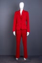 Mannequin in female red elegant suit. Royalty Free Stock Photo