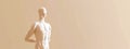 mannequin figure from behind, with a smooth, featureless surface in a neutral beige setting, ideal for concepts of Royalty Free Stock Photo