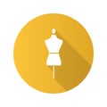 Mannequin flat design long shadow glyph icon