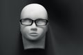 Mannequin head with black eyeglasses on background Royalty Free Stock Photo