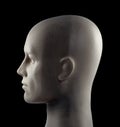 Mannequin head isolated on black