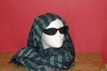 Mannequin head with sunglasses and scarf Royalty Free Stock Photo