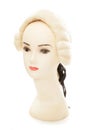 Mannequin head wearing judge wig Royalty Free Stock Photo