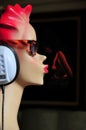 Mannequin with headphones