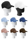 Mannequin heads with blank baseball cap template Royalty Free Stock Photo