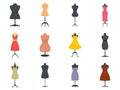 Mannequin icons set flat vector isolated