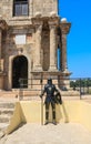 Mannequin knight in Rhodes Old Town fortress. Rhodes. Greece