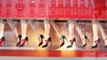 Mannequin legs in motion Printemps Store Paris Royalty Free Stock Photo