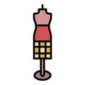 Mannequin for a long dress icon color outline vector