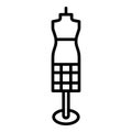 Mannequin for a long dress icon, outline style