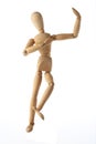 Mannequin old wooden dummy dancing thai style isolated on