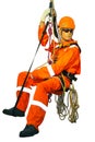 Mannequin in overalls steeplejack Royalty Free Stock Photo