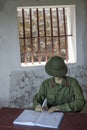 Mannequin of a secretary soldier at Cannon Fort in Cat Ba, Vietnam