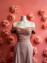 Mannequin Showcasing an Off the Shoulder Dress