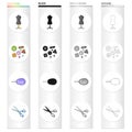 Mannequin, silhouette, buttons and other web icon in cartoon style.Industry, workshop, shop icons in set collection. Royalty Free Stock Photo