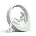 Mannequin sitting in circle on white background