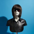 Iconic Rock And Roll Mannequin In Leather Shirt