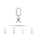 mannequin for tailoring multi color style icon. Simple thin line, outline vector of measure icons for ui and ux, website or mobile Royalty Free Stock Photo