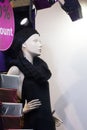 A mannequin dressed with a hat and a scarf Royalty Free Stock Photo
