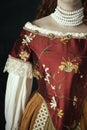 A mannequin wearing a 16th to 18th century historical costume