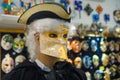 Mannequin Wearing Venetian Handmade Carnival Mask, Shop Window, Venice Italy