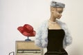 mannequin wearing vintage clothes and accessory