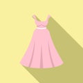 Mannequin wedding dress icon flat vector. Bride veil